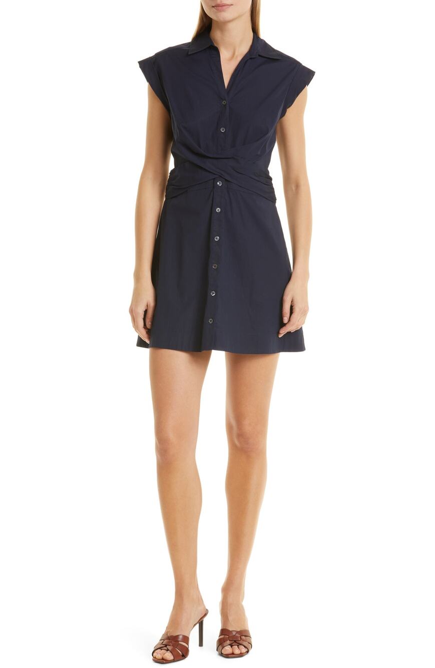 Veronica Beard Crossover Blue Nagano Shirtdress Size 2
